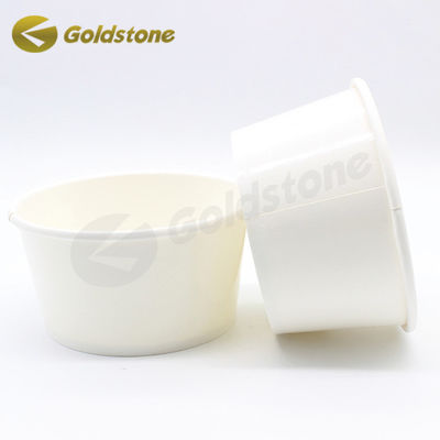 Eco Friendly Paper Bowls White Square Bottom White Disposable Bowls For Hot Soup