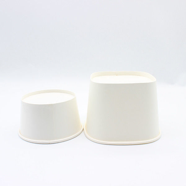 Eco Friendly Paper Bowls White Square Bottom White Disposable Bowls For Hot Soup 1