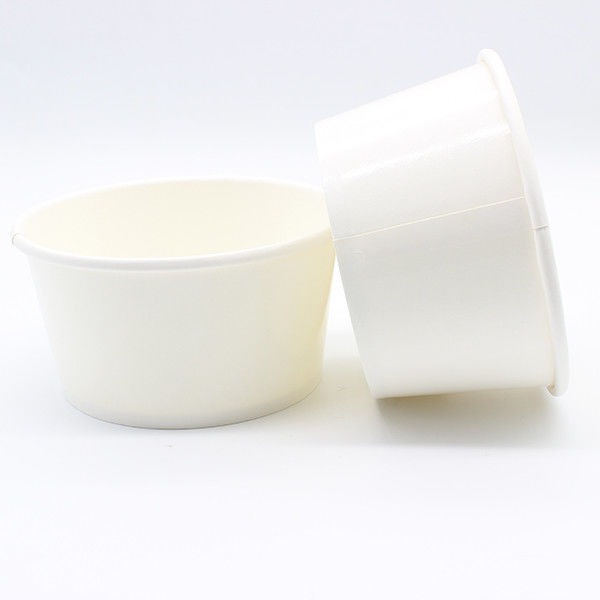 Eco Friendly Paper Bowls White Square Bottom White Disposable Bowls For Hot Soup 0