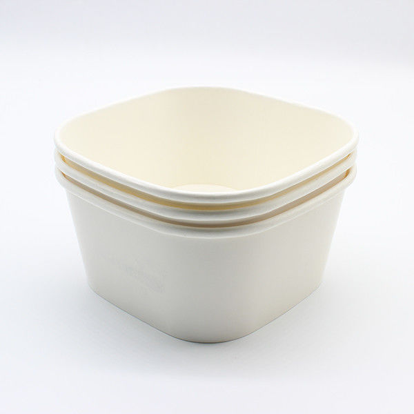 FDA Square Eco Friendly Takeaway Food Containers Customization Food Packaging Square Paper Bowl 3