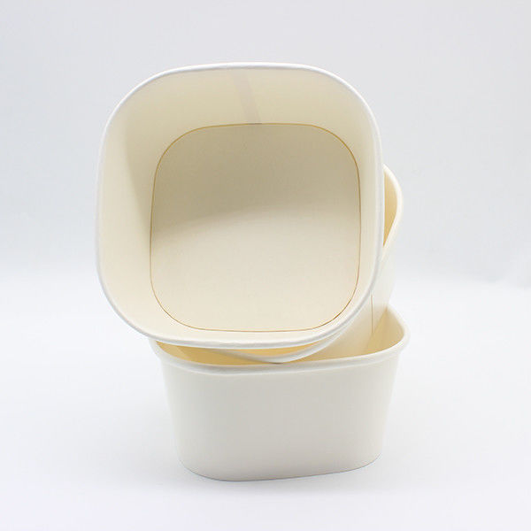 FDA Square Eco Friendly Takeaway Food Containers Customization Food Packaging Square Paper Bowl 2