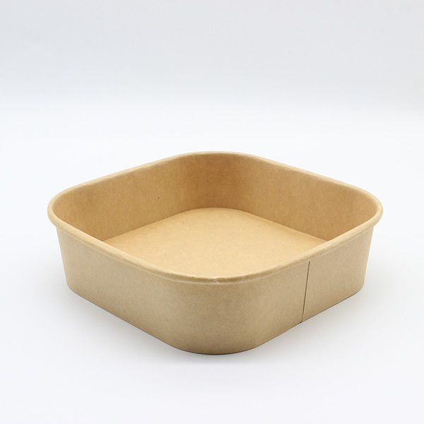 White Square Bottom Paper Bowl For Restaurants Cafes Food Trucks 0