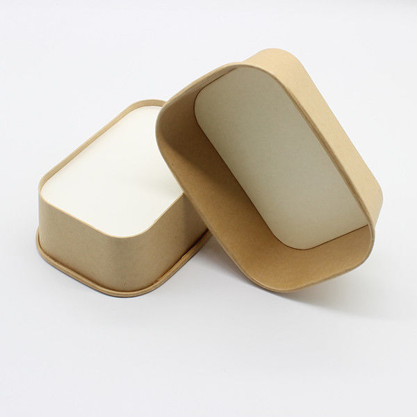 500ml Food-Safe And Versatile Rectangular Paper Bowls For Salads Pasta Desserts 0