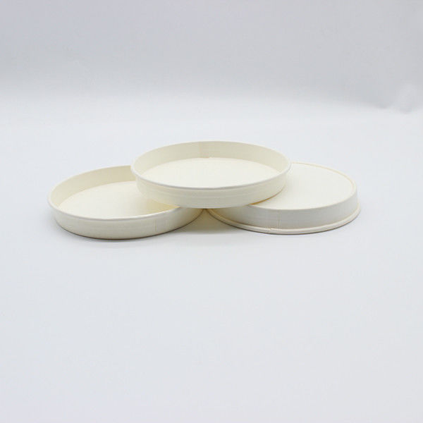 Plain Food Grade Disposable Cup Lids Paper Ice Cream Cups With Lids Custom 2