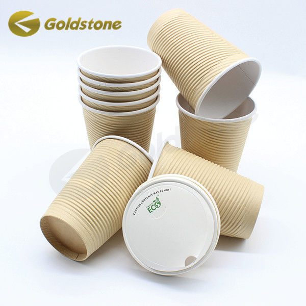 Custom Size Brown Kraft Paper Cup 12 Oz Ripple Cups Customizable Branding 0